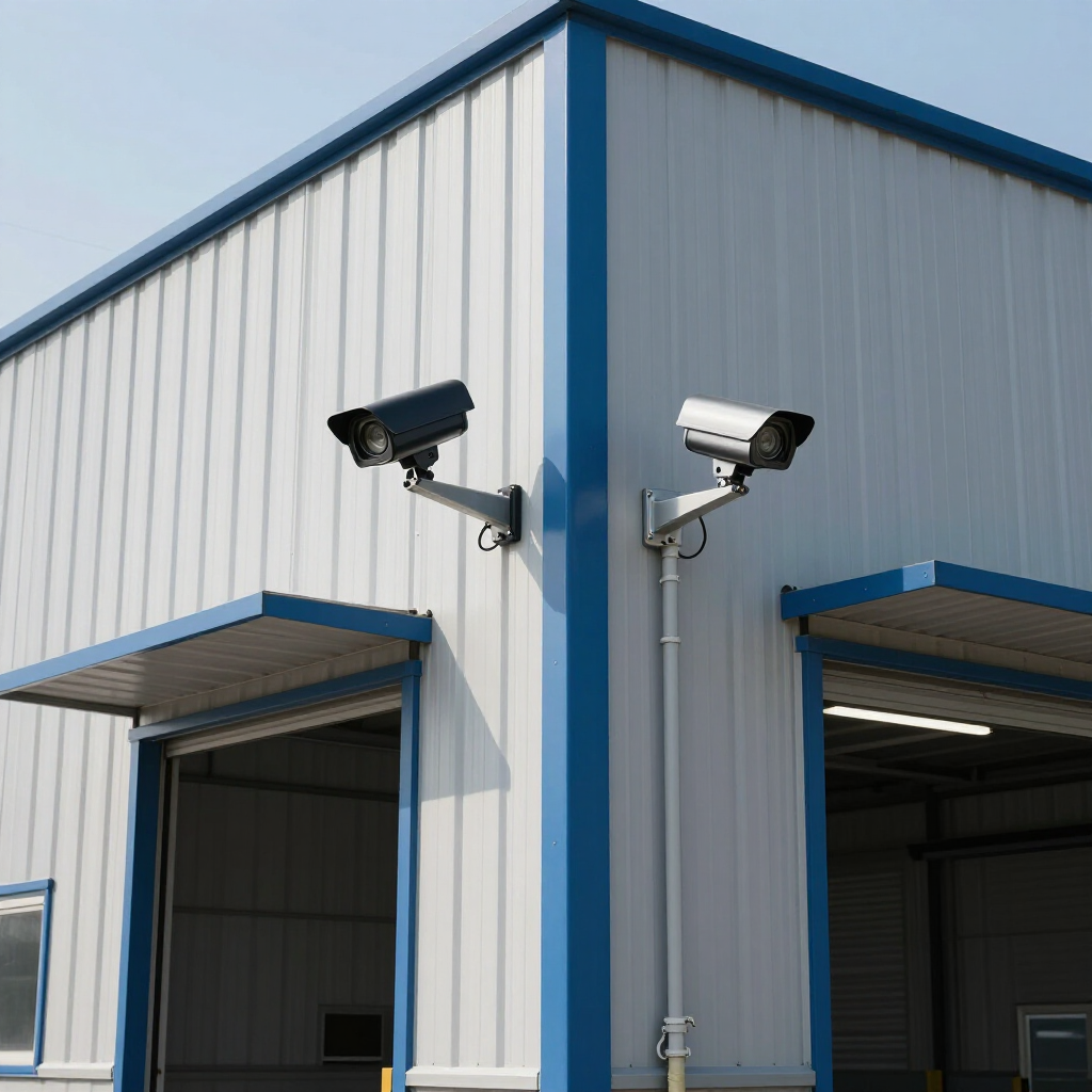 Representative CCTV cameras covering an industrial building