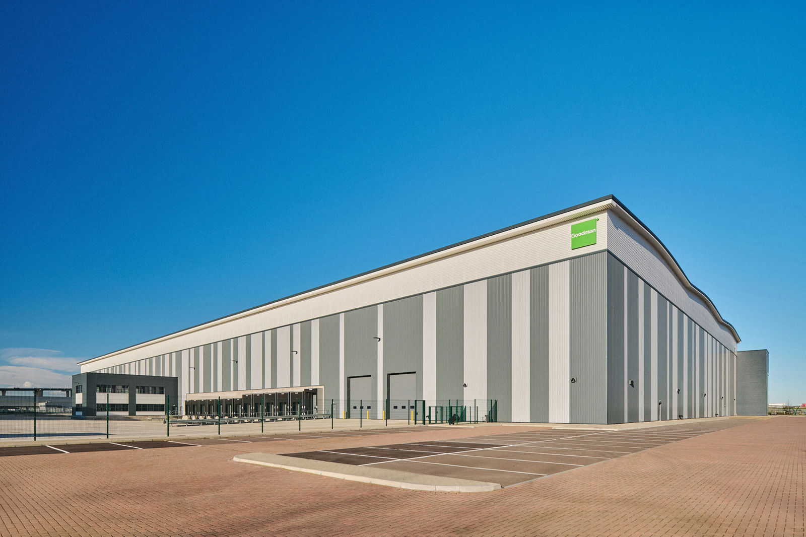 Modern industrial premises with loading bays, representative commercial site